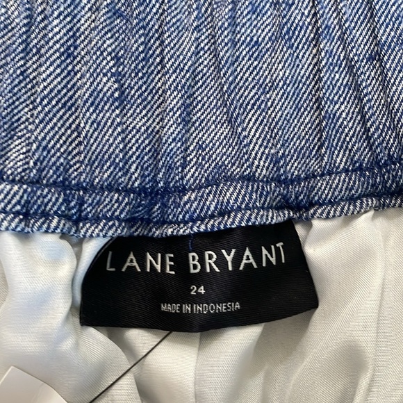 Lane Bryant Pull-On Chambray Linen Straight Leg Pant Blue Plus Size 24 Flowy NWT - Picture 6 of 14